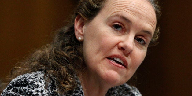 Defense Undersecretary for Policy Michele Flournoy, testifies on Capitol Hill in Washington, Monday, Feb. 22, 2010, before the Senate Armed Services Committee hearing on Afghanistan. (AP Photo/Manuel Balce Ceneta)