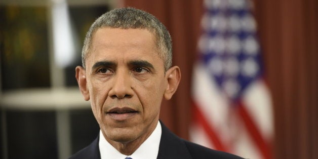 WASHINGTON, DC - DECEMBER 6: U.S. President Barack Obama addresses the country from the Oval Office on December 6, 2015 in Washington, DC. President Obama is addressing the terrorism threat to the United States and the recent attack in San Bernardino, California. (Photo by Saul Loeb-Pool/Getty Images)