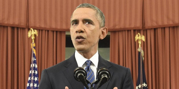 President Barack Obama addresses the nation from the Oval Office at the White House in Washington, Sunday night, Dec. 6, 2016. The address comes as recent attacks in Paris and California have raised concerns that the U.S. and other countries arenât doing enough to prevent terror attacks. (Saul Loeb/Pool Photo via AP)