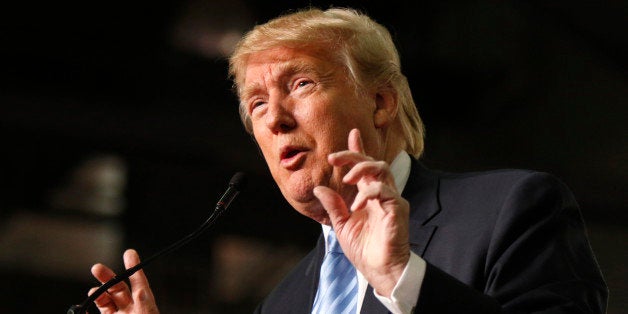 FILE - In this Nov. 23, 2015, file photo, Republican presidential candidate Donald Trump speaks in Columbus, Ohio. While the