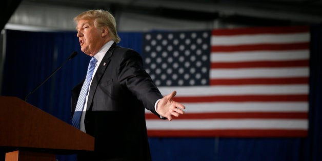 Republican presidential candidate Donald Trump speaks during a campaign rally, Saturday, Dec. 5, 2015, in Davenport, Iowa. (AP Photo/Charlie Neibergall)