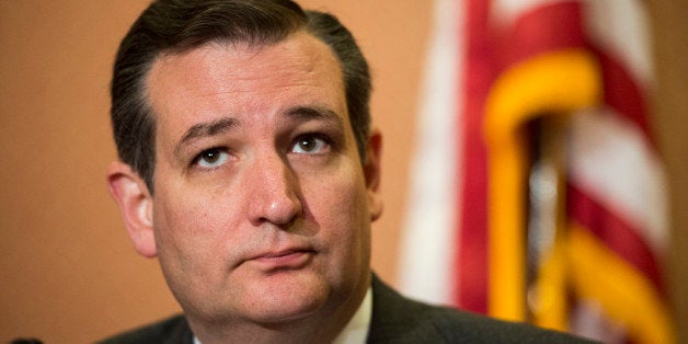 UNITED STATES - DECEMBER 8: Sen. Ted Cruz, R-Texas, holds a news conference with Gov. Greg Abbott, R-Texas, (not pictured) in the U.S. Capitol to discuss Syrian refugee legislation on Tuesday, Dec. 8, 2015. (Photo By Bill Clark/CQ Roll Call)