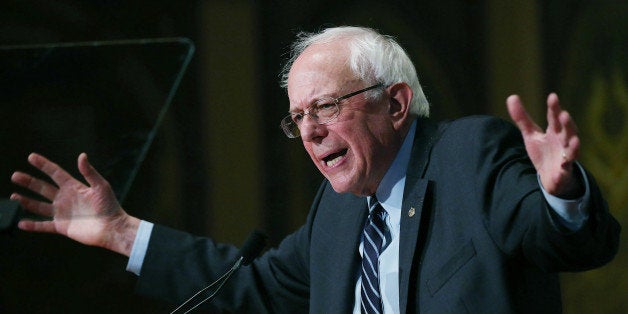 WASHINGTON, DC - NOVEMBER 19: Democratic Presidential candidate Sen. Bernie Sanders (I-VT) speaks about democratic socialism at Georgetown University November 19, 2015 in Washington, DC. Sanders spoke about his vision for creating an American future that he said was based on economic and social justice and environmental sanity. (Photo by Mark Wilson/Getty Images)