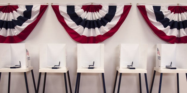 Voting booths in polling place