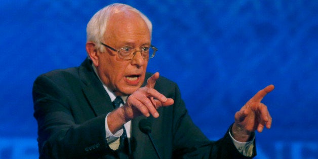 Bernie Sanders speaks during a Democratic presidential primary debate Saturday, Dec. 19, 2015, at Saint Anselm College in Manchester, N.H. (AP Photo/Jim Cole)