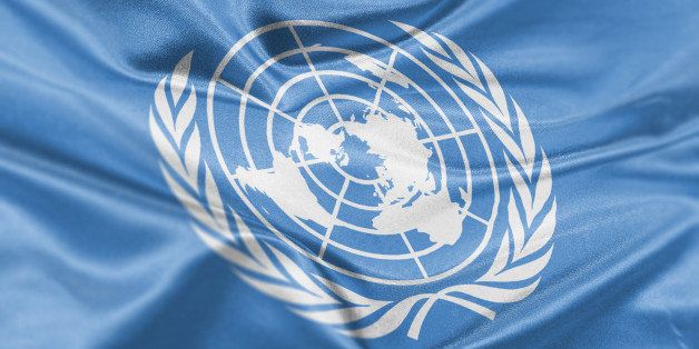High resolution digital render of United Nations flag.