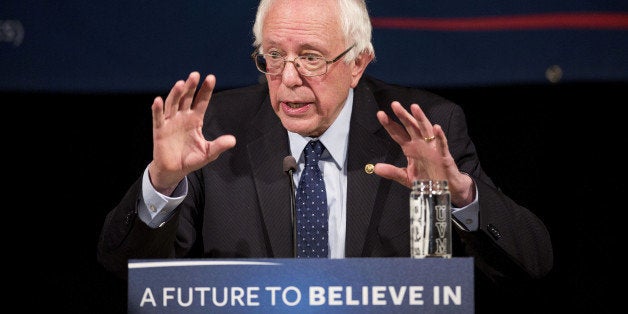 Senator Bernie Sanders, an independent from Vermont and 2016 Democratic presidential candidate, speaks during a campaign event in Storm Lake, Iowa, U.S., on Tuesday, Dec. 22, 2015. During Saturday's presidential debate in New Hampshire, Sanders was the most searched Democratic candidate on Google, the most discussed on Facebook and he also amassed the most new Twitter followers. Photographer: Daniel Acker/Bloomberg via Getty Images