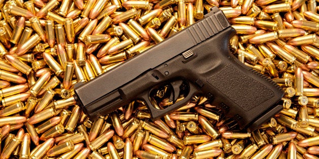 Glock 9mm pistol with live ammunition