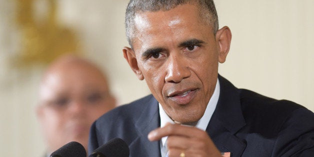 WASHINGTON D.C., Jan. 5, 2016-- U.S. President Barack Obama speaks during a press conference at White House in Washington D.C., capital of the United States, Jan. 5, 2016. Obama Tuesday unveiled a handful of executive measures on gun control, including expanding background checks, calling for 'a sense of urgency' about gun violence. (Xinhua/Bao Dandan via Getty Images)