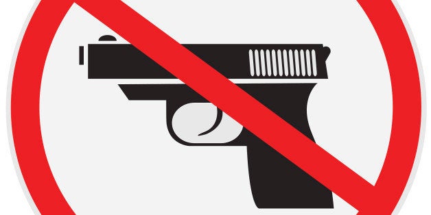 vector illustration of no gun allowed sign