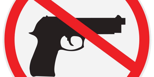 vector illustration of no guns allowed sign