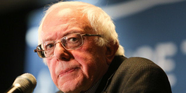 MARSHALLTOWN, IA - JANUARY 10: Democratic presidential candidate and U.S. Sen. Bernie Sanders (I-VT) drew an overflow crowd to a campaign event in the 600 person capacity meeting room of the Best Western Regency Inn on January 10, 2016 in Marshalltown, Iowa. Both Republican and Democratic presidential candidates have been making appearances at events across Iowa to build support in advance of the 2016 Iowa Caucuses. (Photo by Charles Ledford/Getty Images)