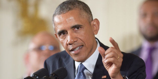 WASHINGTON D.C., Jan. 5, 2016 -- U.S. President Barack Obama speaks during a press conference at White House in Washington D.C., capital of the United States, Jan. 5, 2016. Obama Tuesday unveiled a handful of executive measures on gun control, including expanding background checks, calling for 'a sense of urgency' about gun violence. (Xinhua/Bao Dandan via Getty Images)