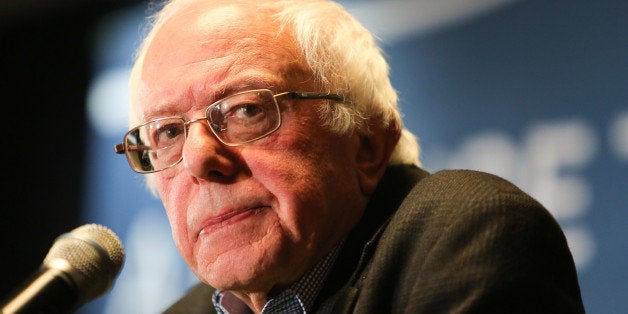 MARSHALLTOWN, IA - JANUARY 10: Democratic presidential candidate and U.S. Sen. Bernie Sanders (I-VT) drew an overflow crowd to a campaign event in the 600 person capacity meeting room of the Best Western Regency Inn on January 10, 2016 in Marshalltown, Iowa. Both Republican and Democratic presidential candidates have been making appearances at events across Iowa to build support in advance of the 2016 Iowa Caucuses. (Photo by Charles Ledford/Getty Images)