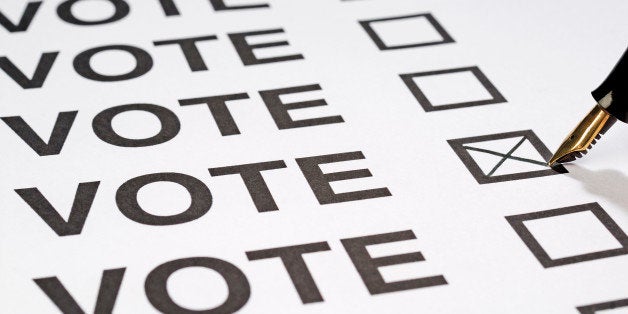 Making a choice, taking a vote.