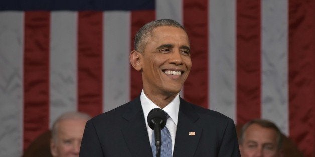 WASHINGTON, DC - JANUARY 20: U.S. President Barack Obama delivers the State of the Union address on January 20, 2015 in the House Chamber of the U.S. Capitol in Washington, DC. Obama was expected to lay out a broad agenda to address income inequality, making it easier for Americans to afford college education, and child care. (Photo by Mandel Ngan-Pool/Getty Images)