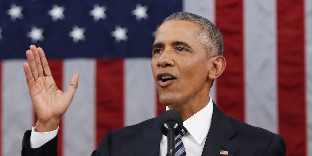 U.S. President Barack Obama delivers the State of the Union address to a joint session of Congress at the Capitol in Washington, D.C., U.S., on Tuesday, Jan. 12, 2016. Obama said he regrets that political divisiveness in the U.S. grew during his seven years in the White House and he plans to use his final State of the Union address Tuesday night to call for the nation to unite. Photographer: Evan Vucci/Pool via Bloomberg 