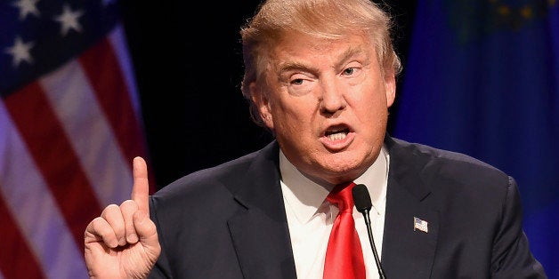 Republican presidential hopeful Donald Trump speaks at a rally at the Westgate Hotel and Resort in Las Vegas, Nevada on December 14, 2015. Trump will face off with Texas Sen. Ted Cruz, retired neurosurgeon Ben Carson and six other main stage candidates at the GOP debate on December 15. AFP PHOTO / ROBYN BECK / AFP / ROBYN BECK (Photo credit should read ROBYN BECK/AFP/Getty Images)