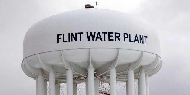 FLINT, MI - JANUARY 13: The Flint Water Plant tower is shown January 13, 2016 in Flint, Michigan. On Tuesday, Michigan Gov. Rick Snyder activated the National Guard to help the American Red Cross distribute water to Flint residents to help them deal with the lead contamination that is in the City of Flint's water supply. (Photo by Bill Pugliano/Getty Images)