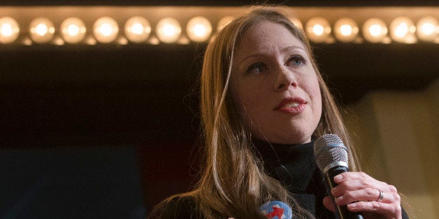 Chelsea Clinton, daughter of Democratic presidential candidate Hillary Clinton, speaks during a campaign stop for her mother, Tuesday, Jan. 12, 2016, at the Millyard Museum in Manchester, N.H. (AP Photo/John Minchillo)