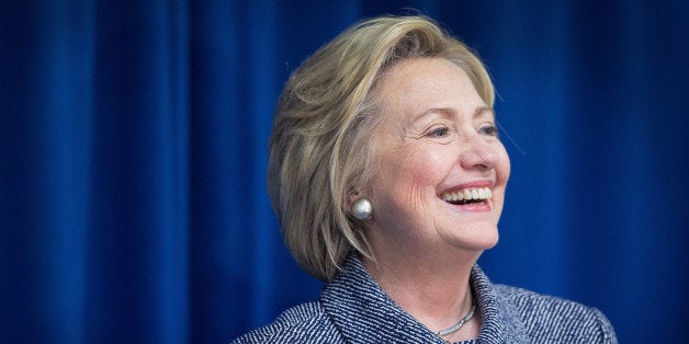 BETTENDORF, IA - DECEMBER 22: Democratic presidential candidate Hillary Clinton speaks to campaign volunteers at a United Steelworkers Union Hall on December 22, 2015 in Bettendorf, Iowa. Clinton spent the day campaigning in Iowa, and during her final event of the day thanked local volunteers and campaing staff for their support. (Photo by Scott Olson/Getty Images)