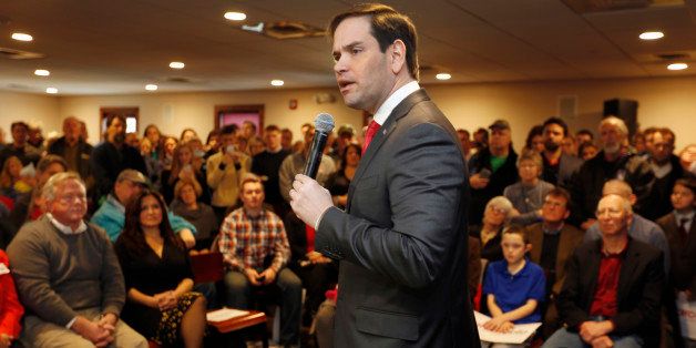 Republican presidential candidate, Sen. Marco Rubio, R-Fla. speaks during a town hall campaign stop, Friday, Jan. 8, 2016, in Concord, N.H. (AP Photo/Jim Cole)