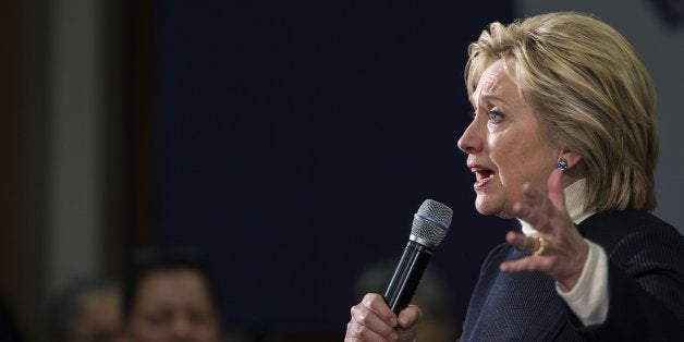 UNITED STATES - JANUARY 18 - Democratic presidential candidate Hillary Rodham Clinton speaks at an organizing event in Toledo, Iowa, on Monday, Jan 18, 2016. (Photo By Al Drago/CQ Roll Call)