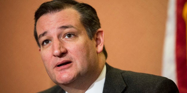 UNITED STATES - DECEMBER 8: Sen. Ted Cruz, R-Texas, holds a news conference with Gov. Greg Abbott, R-Texas, (not pictured) in the U.S. Capitol to discuss Syrian refugee legislation on Tuesday, Dec. 8, 2015. (Photo By Bill Clark/CQ Roll Call)