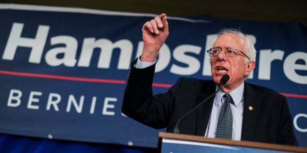 UNITED STATES - JANUARY 22: Presidential candidate Sen. Bernie Sanders, I-Vt., speaks during a campaign rally at Bedford High School in Bedford, N.H., January 22, 2016. (Photo By Tom Williams/CQ Roll Call)