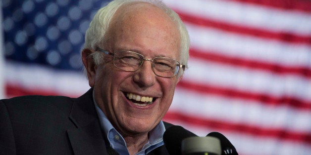 US Senator and Democratic Presidential Candidate Bernie Sanders speaks during a campaign event at the University of Northern