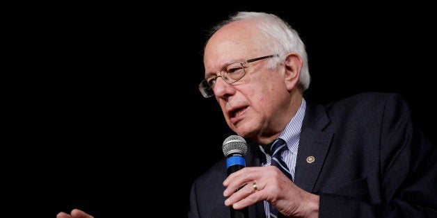 DES MOINES, IA - JANUARY 28 : Democratic presidential candidate Bernie Sanders speaks to students at Roosevelt High School during a campaign event January 28, 2016 in Des Moines, Iowa. Sanders, who is seeking the nomination for the Democratic Party is on the presidential campaign trail across Iowa ahead of the Iowa Caucus taking place February 1, a week before the New Hampshire Primaries. Joshua Lott for The Washington Post via Getty Images