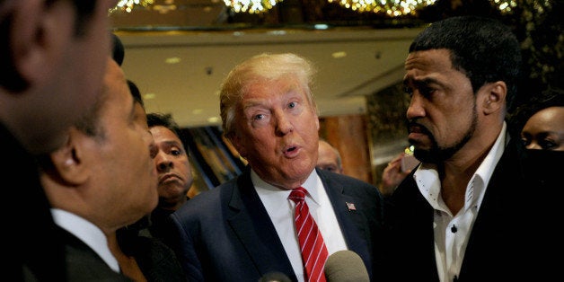 Photo by: Dennis Van Tine/STAR MAX/IPx 11/30/15 Donald Trump is joined by a coalition of 100 African-American evangelical pas