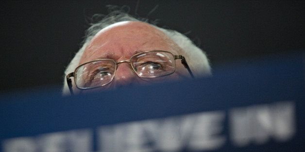 Senator Bernie Sanders, an independent from Vermont and 2016 Democratic presidential candidate, speaks during a campaign rally at Five Sullivan Brothers Convention Center in Waterloo, Iowa, U.S., on Sunday, Jan. 31. Hillary Clinton is holding onto a slim lead over Sanders in Iowa as Democrats prepare for Monday's caucuses, though an outpouring of young voters and those who say the system is rigged could enable Sanders to pull off an upset, according to a new poll. Photographer: Andrew Harrer/Bloomberg via Getty Images 