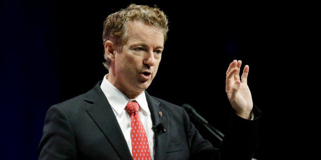 Republican presidential candidate Sen. Rand Paul, R-KY, addresses the Sunshine Summit in Orlando, Fla., Saturday, Nov. 14, 2015. (AP Photo/John Raoux)