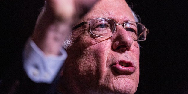 KEENE, NH - FEBRUARY 02: Democratic Presidential candidate Sen. Bernie Sanders (I-VT) speaks at a 'Get Out the Vote' rally at the Colonial Theater on February 2, 2016 in Keene, New Hampshire. Sanders is in New Hampshire campaigning ahead of the state's primary on February 9. (Photo by Andrew Burton/Getty Images)