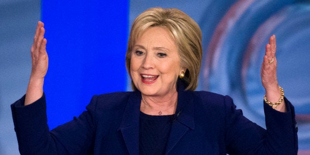 Democratic presidential candidate Hillary Clinton speaks during Democratic primary town hall sponsored by CNN, Wednesday, Feb. 3, 2016, in Derry, N.H. (AP Photo/John Minchillo)