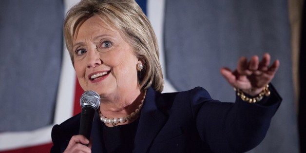 DURHAM, NH - FEBRUARY 04: Democratic presidential candidate former Secretary of State Hillary Clinton speaks to supporters at a debate watching party on February 4, 2016 in Durham, New Hampshire. Clinton is campaigning in the lead up to the The New Hampshire primary, February 9. (Photo by Matthew Cavanaugh/Getty Images)