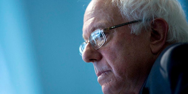 Senator Bernard 'Bernie' Sanders, an independent from Vermont and possible presidential candidate, listens to a question during an interview in Washington, D.C., U.S., on Wednesday, April 15, 2015. Hillary Clinton isn't ready to confront the nation's billionaires to address rising income inequality, said Sanders, a Vermont independent deciding whether to challenge her for president in 2016. Photographer: Andrew Harrer/Bloomberg via Getty Images
