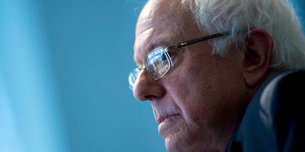 Senator Bernard 'Bernie' Sanders, an independent from Vermont and possible presidential candidate, listens to a question during an interview in Washington, D.C., U.S., on Wednesday, April 15, 2015. Hillary Clinton isn't ready to confront the nation's billionaires to address rising income inequality, said Sanders, a Vermont independent deciding whether to challenge her for president in 2016. Photographer: Andrew Harrer/Bloomberg via Getty Images 