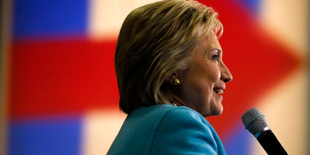 Democratic presidential candidate Hillary Clinton speaks during a campaign stop Monday, Feb. 8, 2016, in Hudson, N.H. (AP Photo/Matt Rourke)