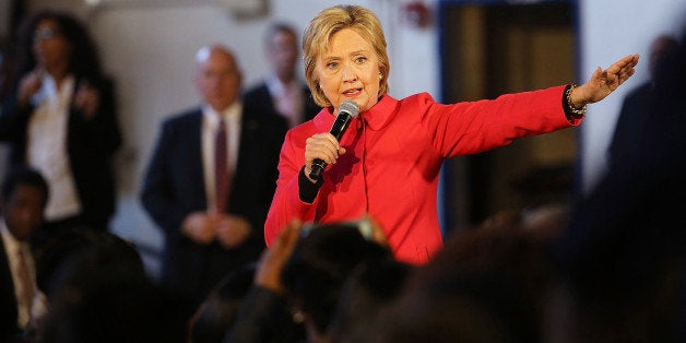 DENMARK, SC - FEBRUARY 12: Democratic presidential candidate Hillary Clinton speaks to voters in South Carolina a day after