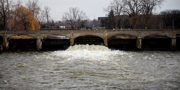 FLINT, MI - FEBRUARY 7: The Flint River is shown on February 7, 2016 in Flint, Michigan. Months ago the city told citizens t