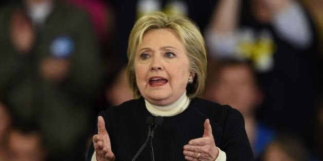 Democratic presidential hopeful Hillary Clinton speaks at her primary night party February 9, 2016 at Southern New Hampshire University in Hooksett, New Hampshire.Clinton, who suffered a deflating if expected defeat to Bernie Sanders, put a brave face on the loss and admitted she had some work to do as the campaign moves south. / AFP / Don EMMERT (Photo credit should read DON EMMERT/AFP/Getty Images)