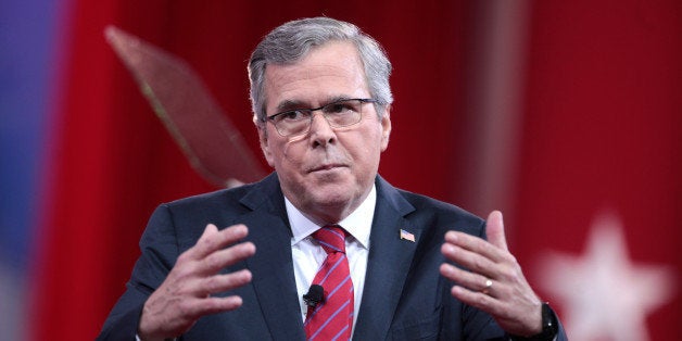 Former Governor Jeb Bush of Florida speaking at the 2015 Conservative Political Action Conference (CPAC) in National Harbor, Maryland.Please attribute to Gage Skidmore if used elsewhere.