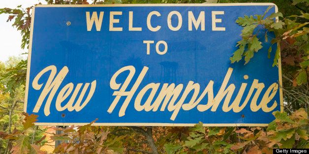 Welcome to New Hampshire state road sign