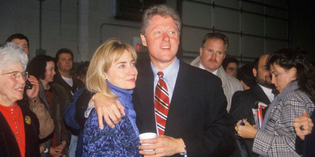 Bill and Hillary Clinton at a St Louis campaign rally in 1992, Bill Clinton's final day of campaigning in St Louis, Missouri (Photo by Visions of America/UIG via Getty Images)