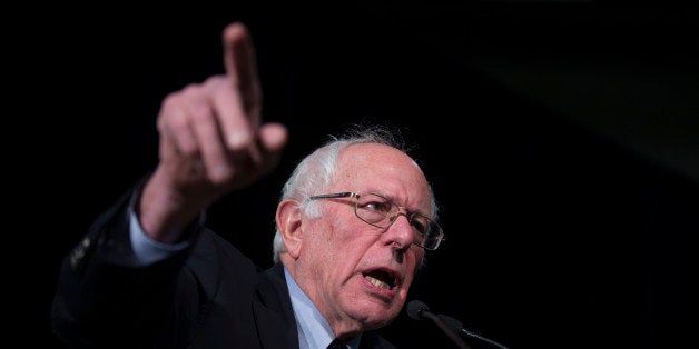 Democratic presidential candidate Sen. Bernie Sanders, I-Vt., speaks during a forum on race and economic opportunity at Patrick Henry High School, on Friday, Feb. 12, 2016, in Minneapolis, Minn. (AP Photo/Evan Vucci)