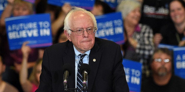 LAS VEGAS, NV - FEBRUARY 14: Democratic presidential candidate Sen. Bernie Sanders (I-VT) speaks during a campaign rally at Bonanza High School on February 14, 2016 in Las Vegas, Nevada. Sanders is challenging Hillary Clinton for the Democratic presidential nomination ahead of Nevada's February 20th Democratic caucus. (Photo by Ethan Miller/Getty Images)