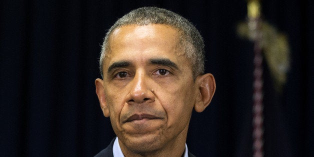 President Barack Obama speaks to reporters about the death of Supreme Court Justice Antonin Scalia at Omni Rancho Las Palmas in Rancho Mirage, Calif., Saturday, Feb. 13, 2016. Scalia, 79, was found dead Saturday morning at a private residence in the Big Bend area of West Texas. (AP Photo/Pablo Martinez Monsivais)