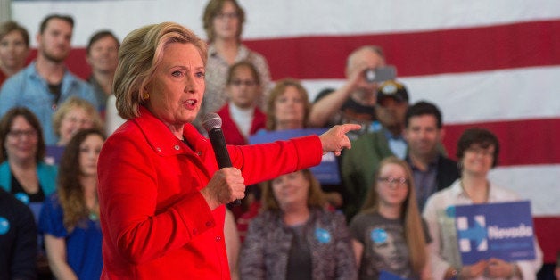 RENO, NV - FEBRUARY 15: Democratic Presidential candidate and former Secretary of State Hillary Clinton speaks at a campaign rally at Truckee Meadows Community College on February 15, 2016 in Reno, Nevada. Clinton is campaigning in Nevada ahead of the February 20 democratic caucus. (Photo by David Calvert/Getty Images)